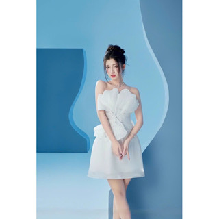 SIZE>62KG ĐẦM CÚP HOA EO (Có Hình Thật)