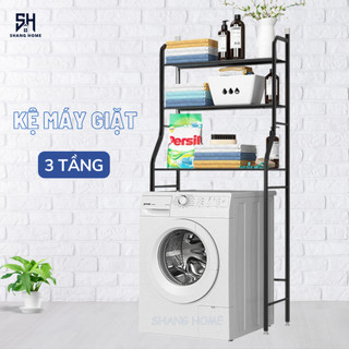 Kệ máy giặt 3 tầng chất liệu kim loại, kệ để đồ nhà tắm tiện lợi
