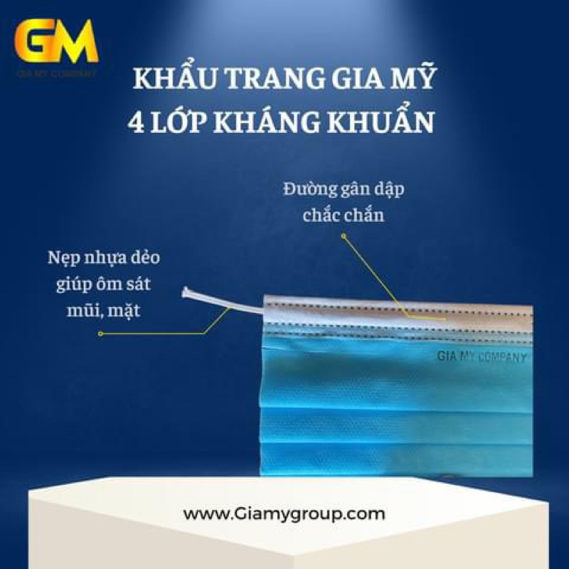 👉🏻Khẩu trang y tế kháng khuẩn 4 lớp Gia My Company🏅🏅