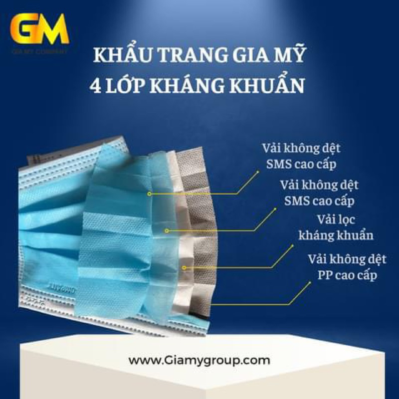 👉🏻Khẩu trang y tế kháng khuẩn 4 lớp Gia My Company🏅🏅