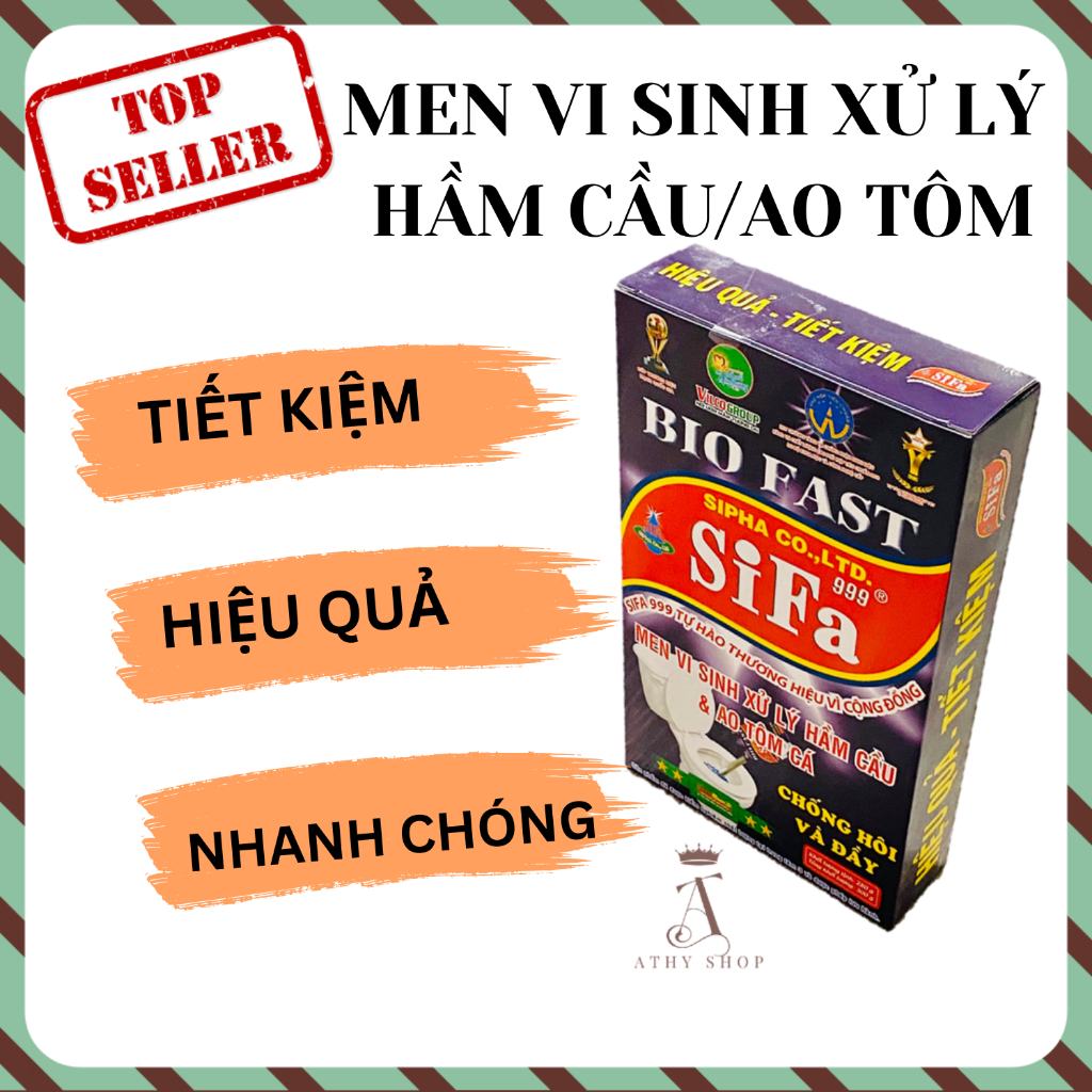 MEN VI SINH CHỐNG HÔI BỒN CẦU SIFA 300G bột khử mùi diệt khuẩn chống đầy hầm cầu bể phốt cống vệ sinh ao nuôi tôm cá ATH