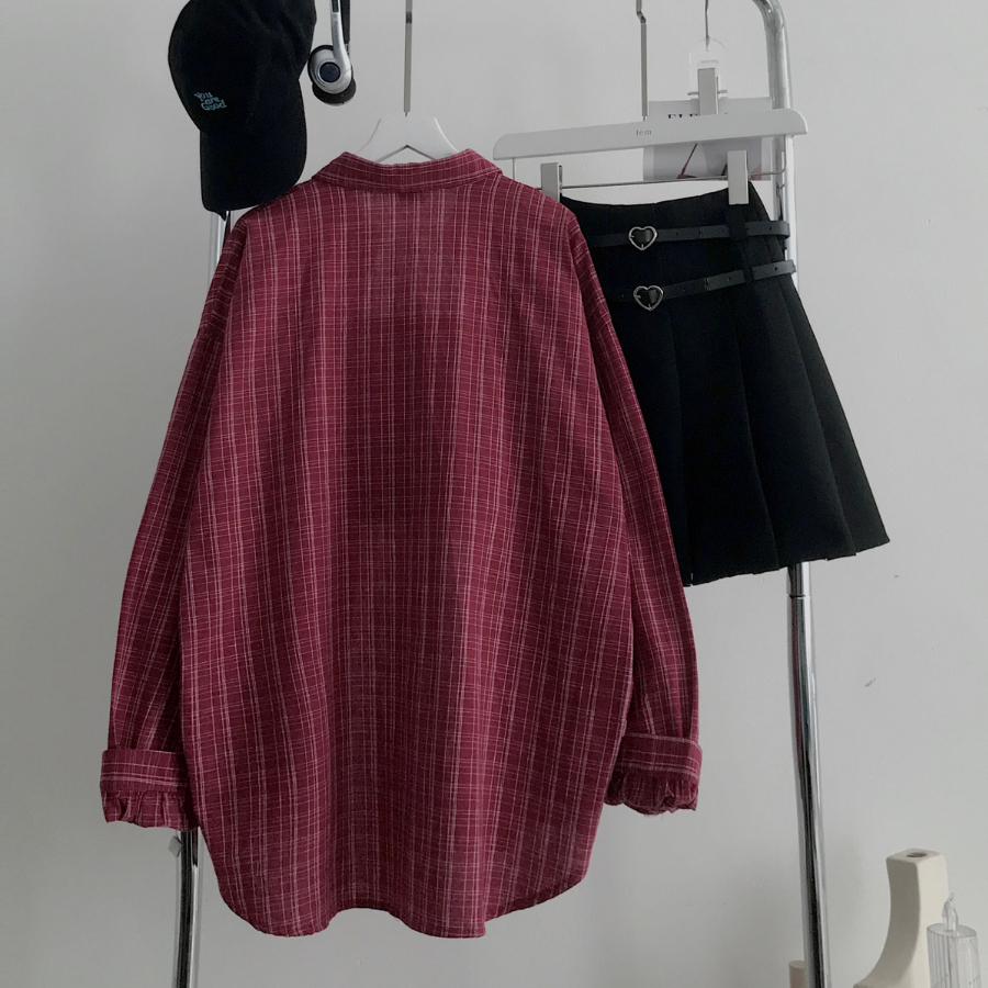 Set combo áo sơ mi + áo 2 dây chất vải caro hàn dệt WOMI 10540 - Jemcloset