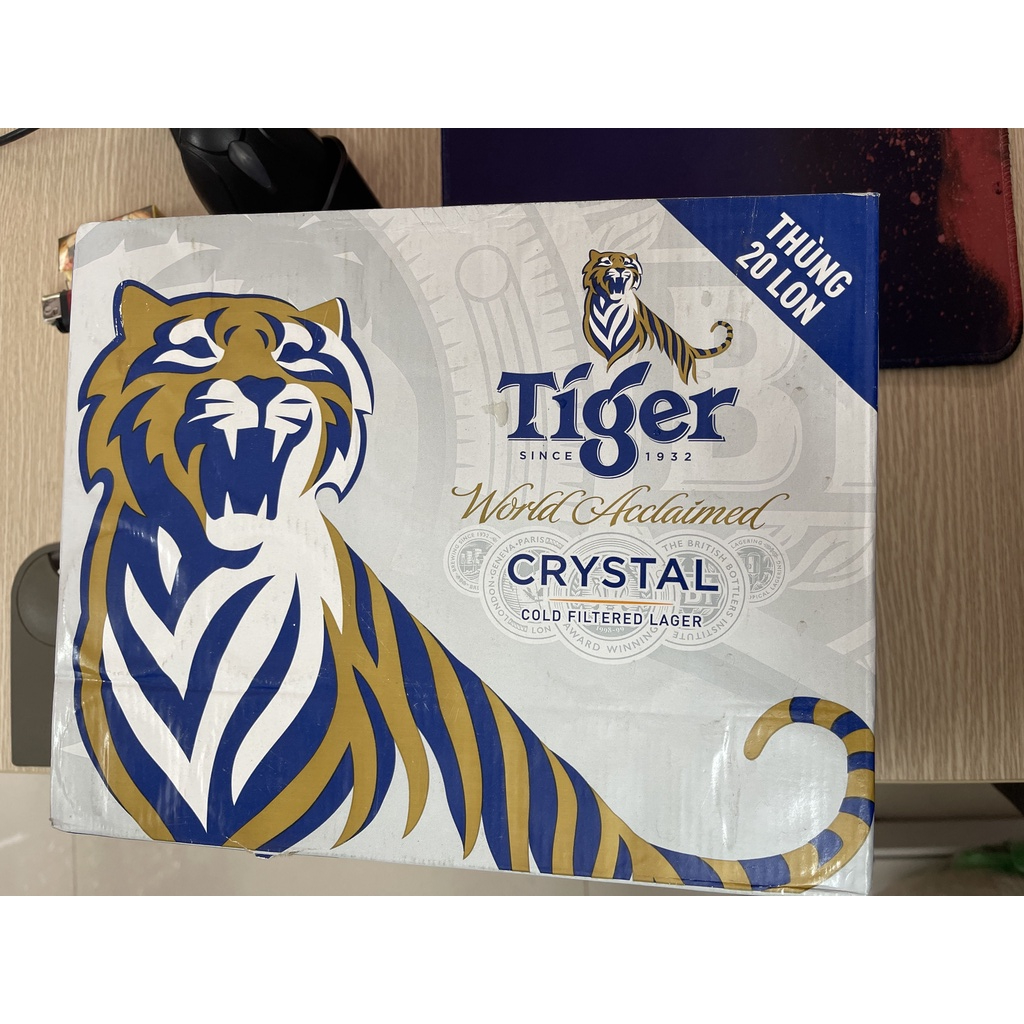 Thùng 20 lon bia Tiger Bạc 330ml