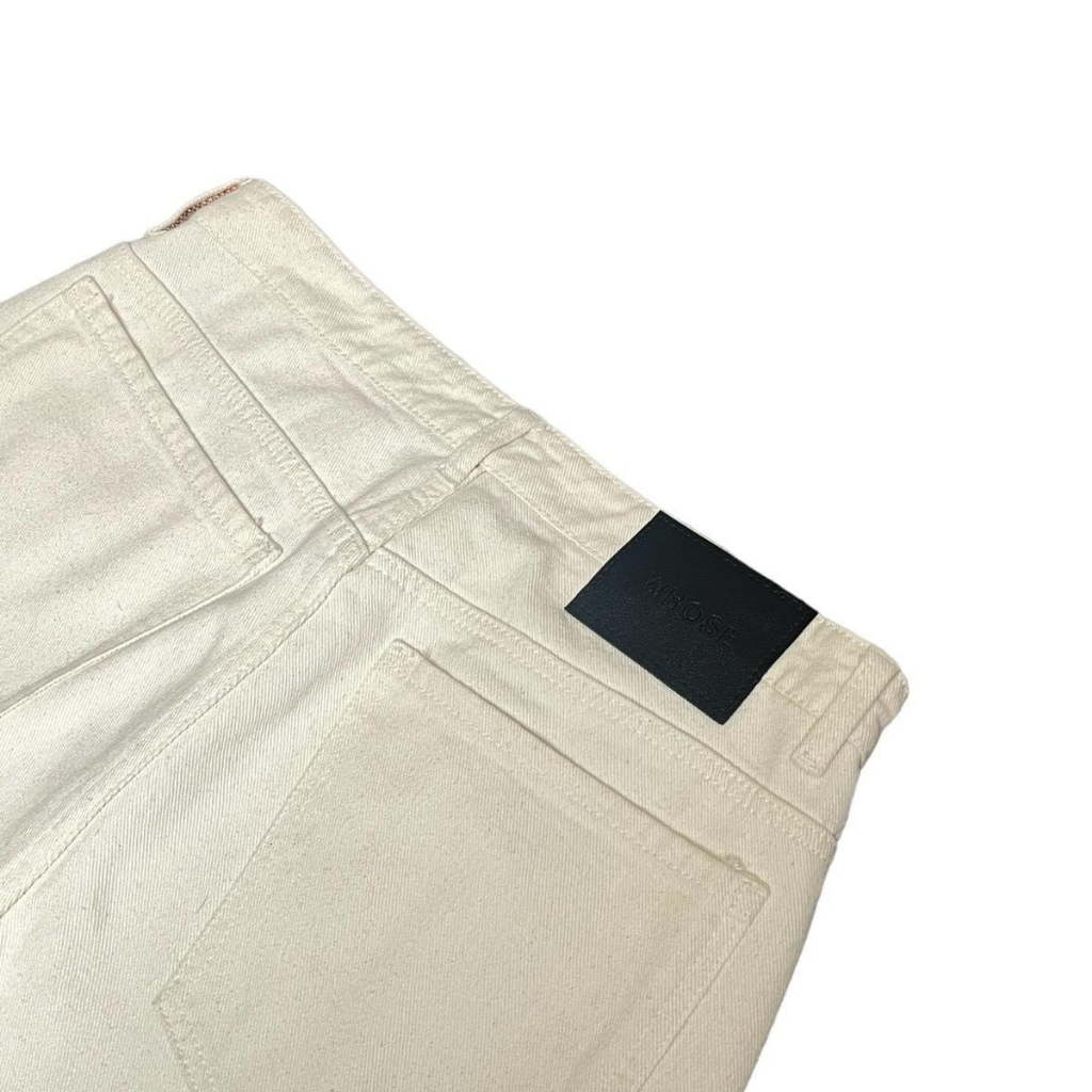 WHITE CUT BAGGY JEANS - Quần jeans trắng