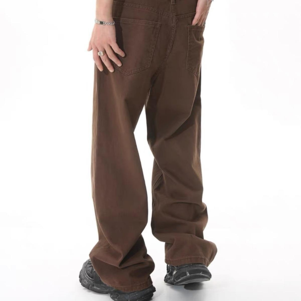BROWN BAGGY JEANS - Quần jeans nâu TRƠN