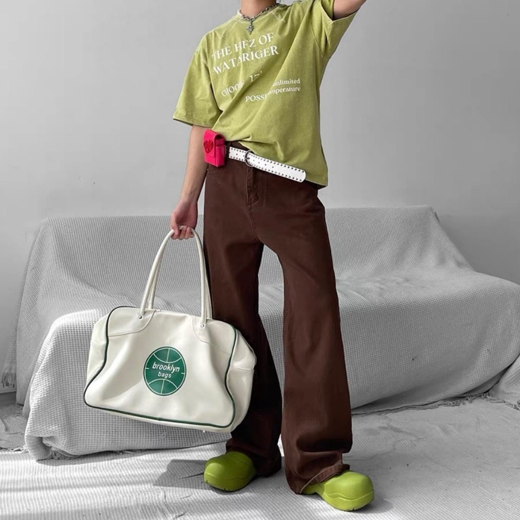 BROWN BAGGY JEANS - Quần jeans nâu TRƠN