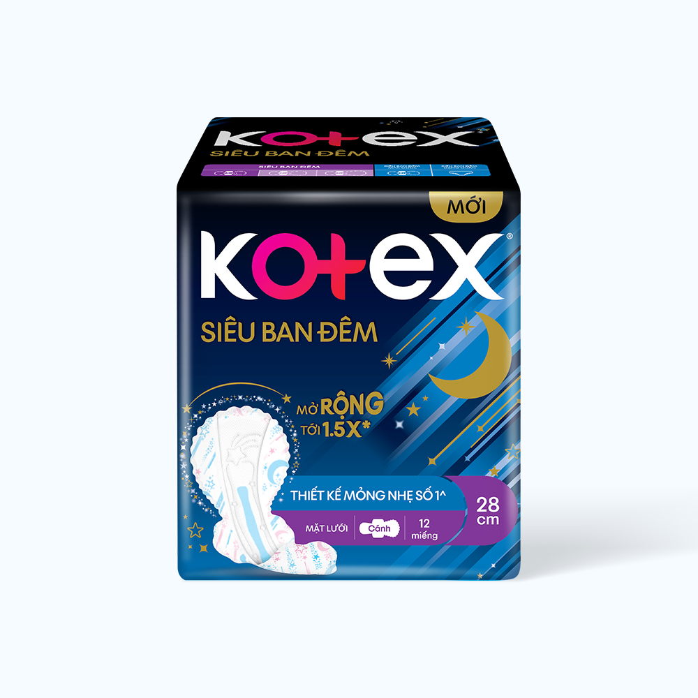 Băng vệ sinh Kotex Siêu Ban Đêm 28cm