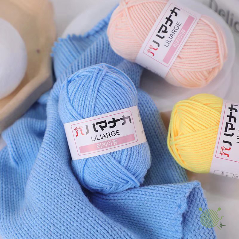 Len Milk Cotton hàn quốc 25gr , cuộn len móc cho người mới nhập môn