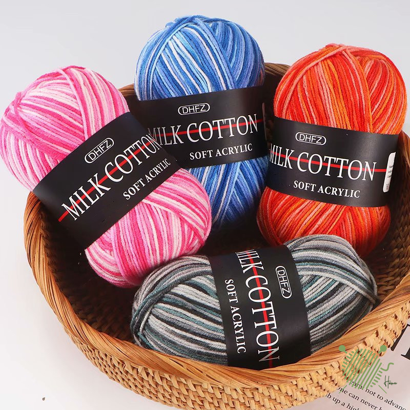 Len Milk Cotton 50g màu loang