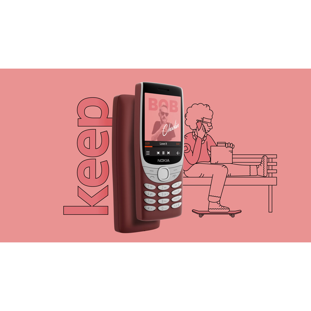 Điện thoại Nokia 8210 4G - MÁY 2 SIM - Màn hình 2.8 inh, QVGA, 320 x 240 Pixels Camera sau 0.3 MP RAM 48 MB Pin 1450 mAh