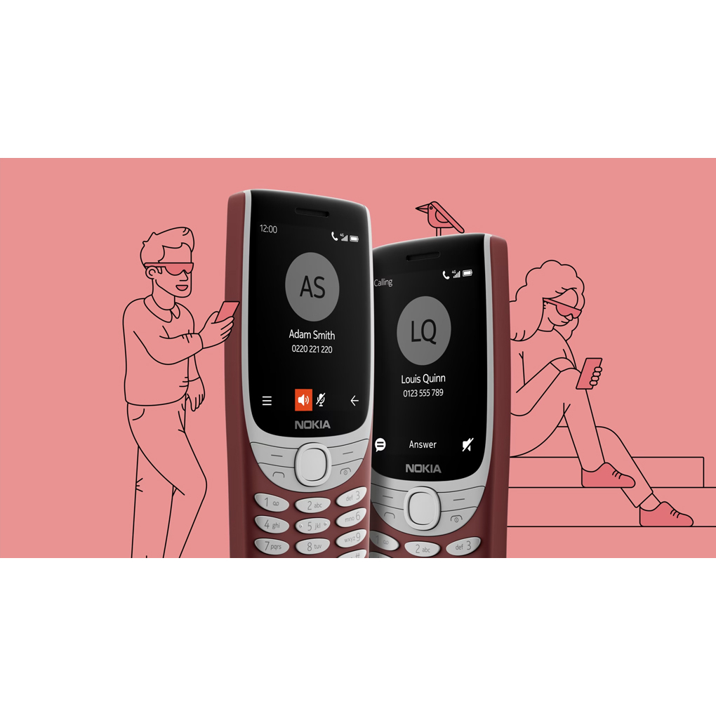 Điện thoại Nokia 8210 4G - MÁY 2 SIM - Màn hình 2.8 inh, QVGA, 320 x 240 Pixels Camera sau 0.3 MP RAM 48 MB Pin 1450 mAh