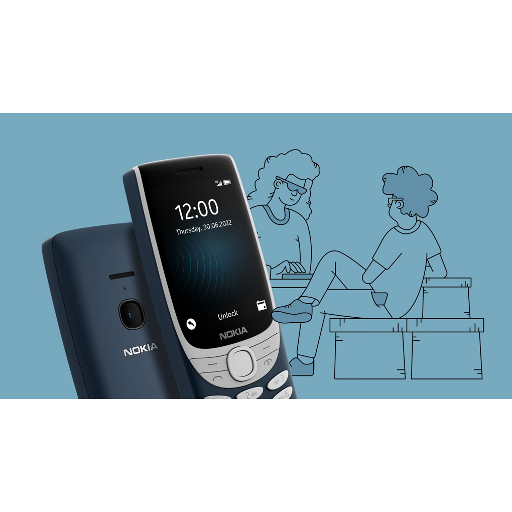 Điện thoại Nokia 8210 4G - MÁY 2 SIM - Màn hình 2.8 inh, QVGA, 320 x 240 Pixels Camera sau 0.3 MP RAM 48 MB Pin 1450 mAh