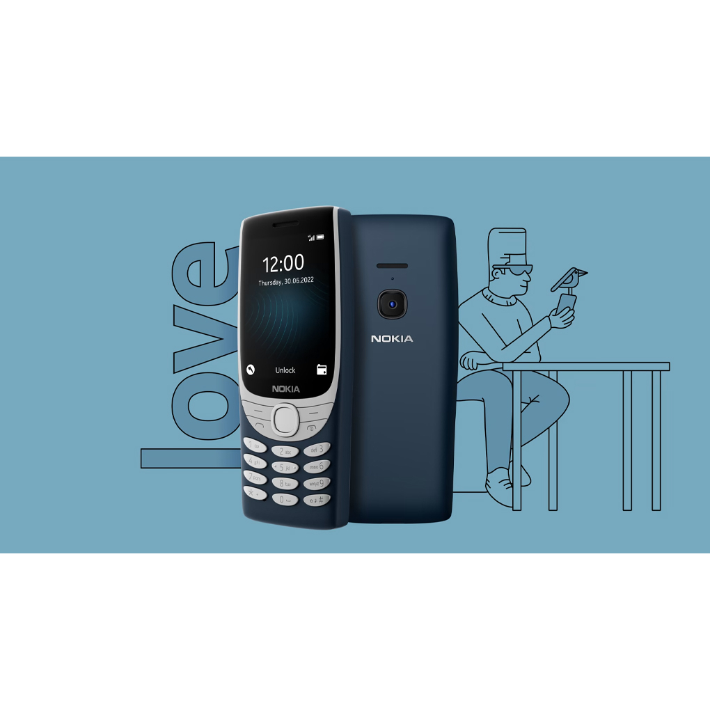 Điện thoại Nokia 8210 4G - MÁY 2 SIM - Màn hình 2.8 inh, QVGA, 320 x 240 Pixels Camera sau 0.3 MP RAM 48 MB Pin 1450 mAh