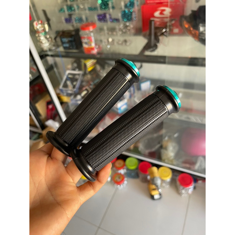 Tay cầm xe máy Kèm gù xanh lục bảo bóng đẹp