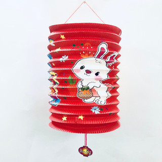Lồng đèn trung thu hình trụ tròn Size LỚN hình nhân vật ngẫu nhiên - lồng đèn trung thu giấy xếp giá sỉ