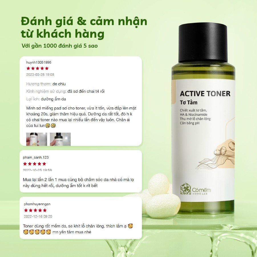 Active Toner Tơ Tằm Dưỡng Ẩm Cho Da Cỏ Mềm 150ml