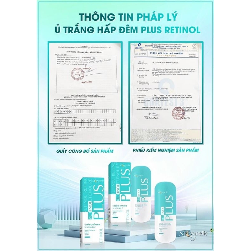 COMBO 10 Ủ TRẮNG HẤP ĐÊM NANO PHIÊN BẢN MỚI RETINOL -NPCOSMETIC