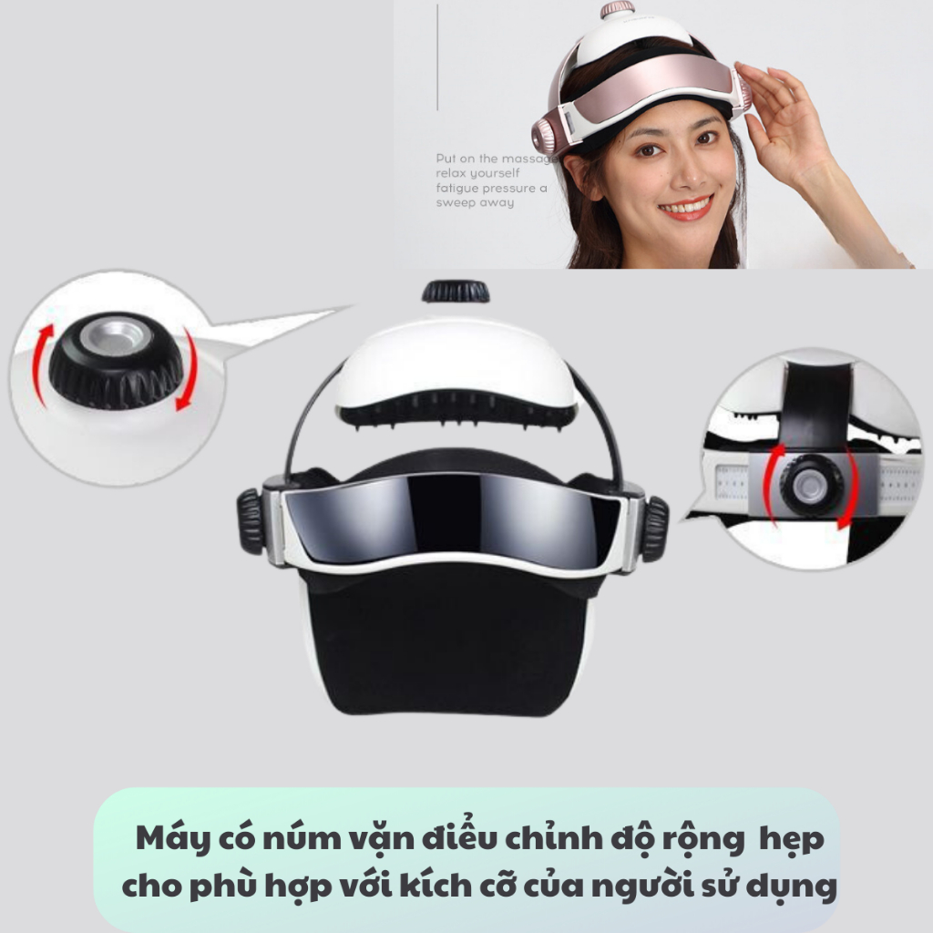 Máy Massage Đầu và Gáy Kết Hợp 3 Chế Độ 3 chế độ Nhiệt-Rung-Khí Nén Bảo Hành 12 Tháng