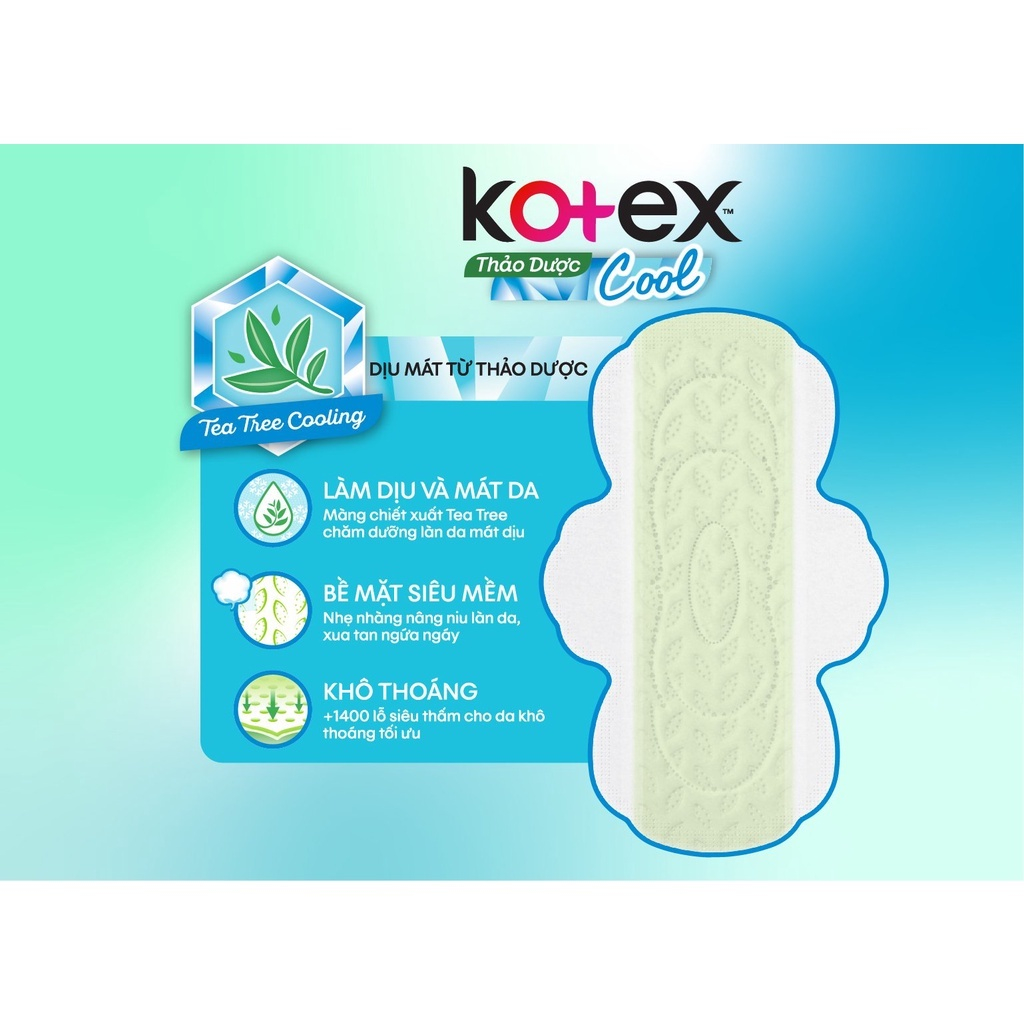 Băng vệ sinh Kotex MaxCool Spa Siêu mỏng có cánh