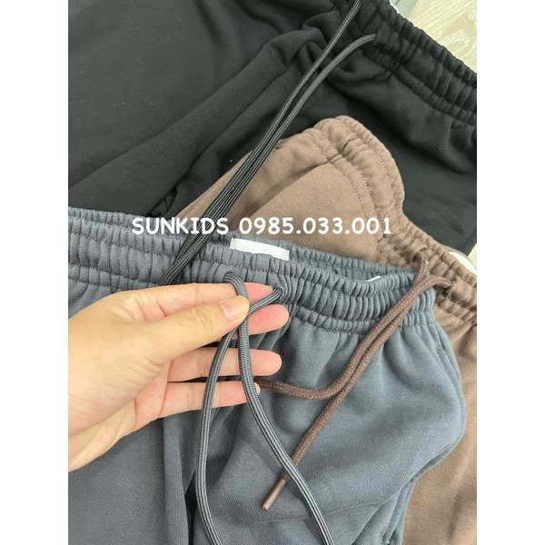 Quần nỉ nam nữ bo chun chân 4 màu