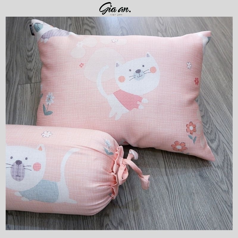 Set mền bé đi học tencel modal mềm mịn mát 100% sợi tự nhiên họa tiết mèo hồng