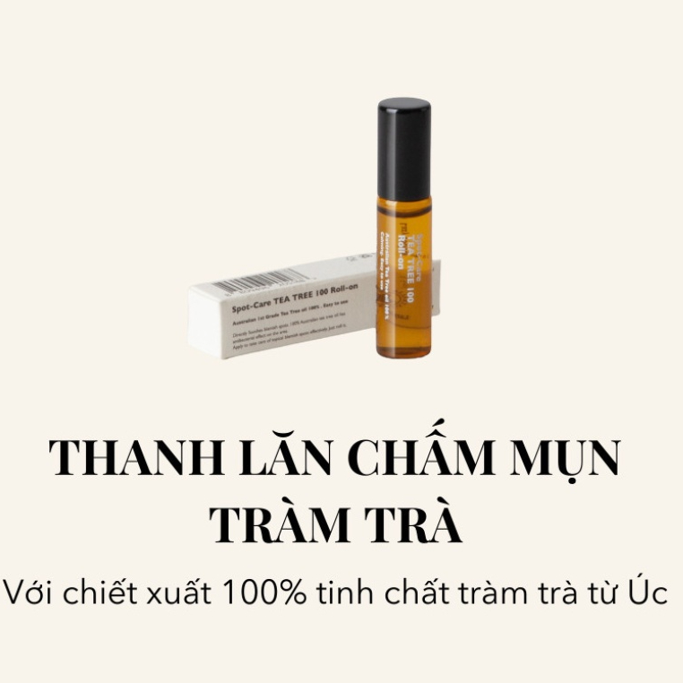 Thanh lăn tràm trà Lazy Society Spotcare Tea-tree 100 roll-on 5.5ml phục hồi làn da cho nam giới, nhập khẩu hàn quốc