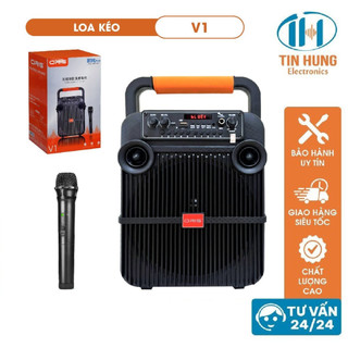 Loa karaoke di động chính hãng ORIS V1, Loa kẹo kéo bluetooth tặng kèm 01 mic sóng UHF - ORIS Professional