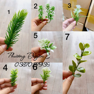 100gr cỏ điểm nhựa nhiều mẫu trang trí cụm chân hoa khổng lồ, cắm kèm hoa sáp. hoa giấy, hoa lụa