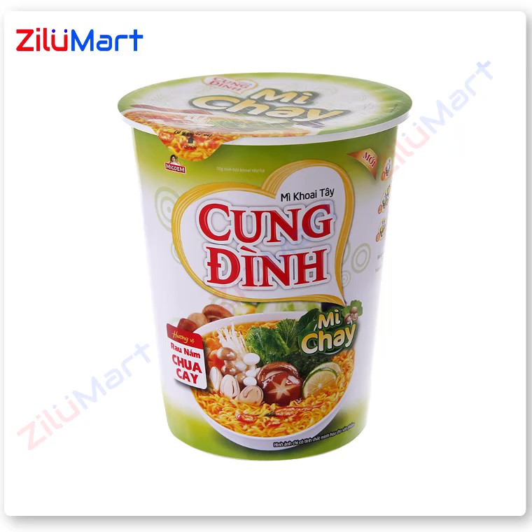 Mì ly chay Cung Đình vị rau nấm chua cay  loại 70g