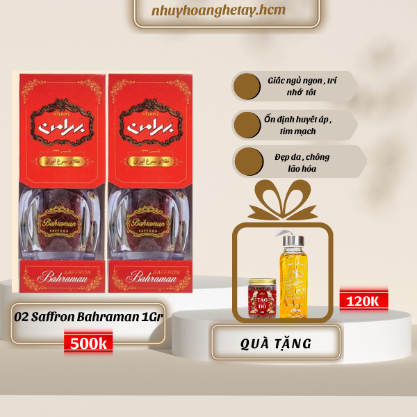 Nhụy Hoa Nghệ Tây Iran Saffron Bahraman 2 hộp 1Gram/hộp