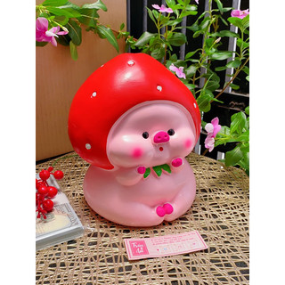 (21x16x17cm) 🍑 Heo đất bé Đào, bé Dâu. Ống tiết kiệm dễ thương chất liệu thạch cao và sơn nước, handmade 100%