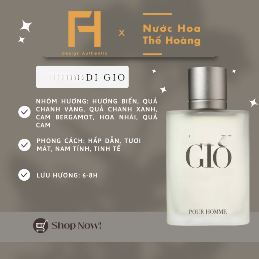Nước hoa Nam Gio Pour Homme EDT chiết 10ml, 20ml - Nước Hoa Thế Hoàng