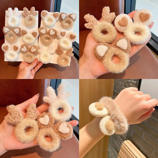 Dây buộc tóc tai thỏ bằng lông nhung dễ thương xinh xắn