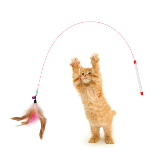 Đồ chơi cần câu mèo gắn lông vũ