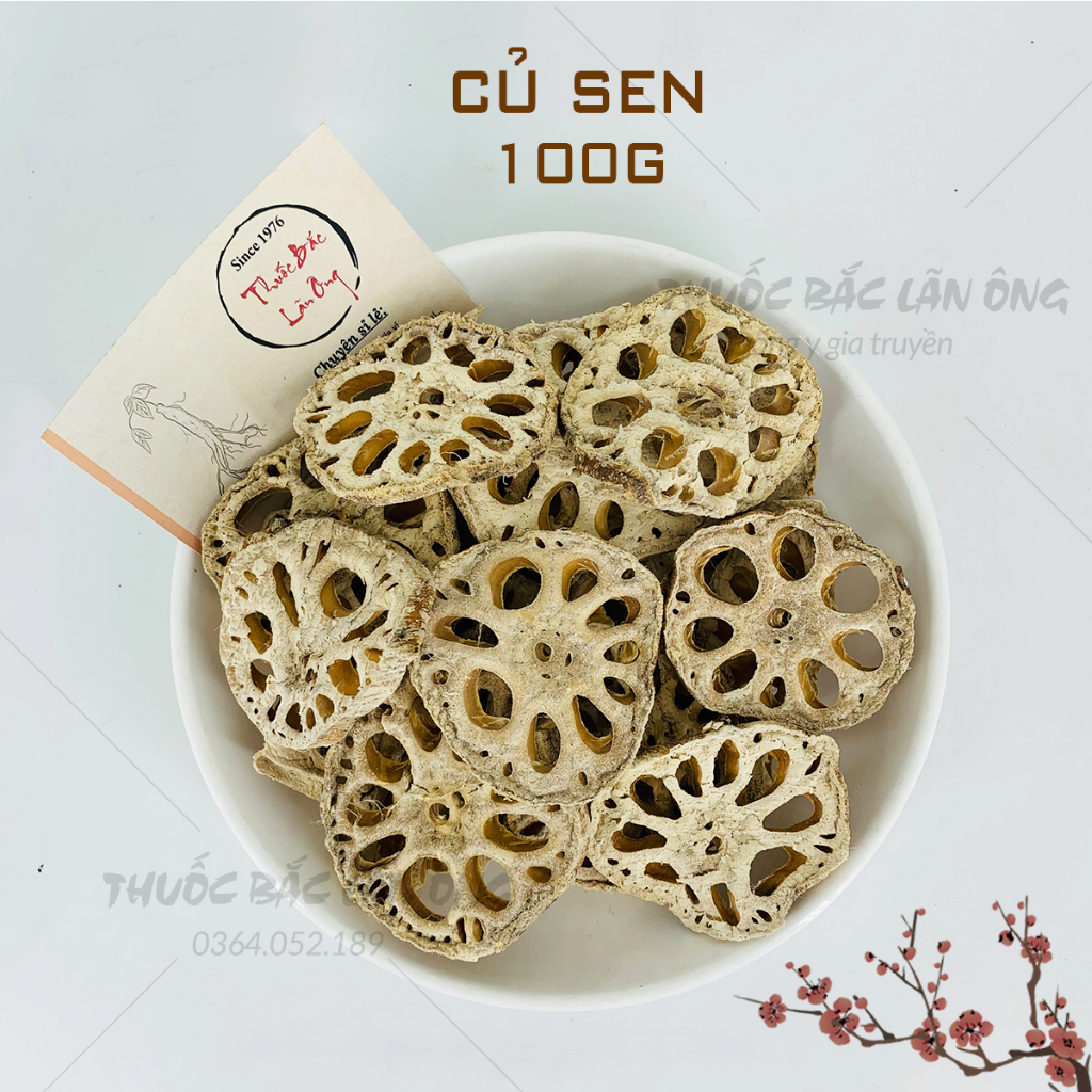 Củ sen khô 100g (nấu chè, nấu canh, pha trà) - Thuốc bắc lãn ông