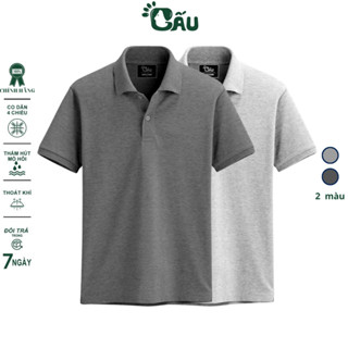 Áo thun nam POLO GẤU 194 vải cá sấu Trơn PE co dãn 4 chiều dày dặn form gerular fit - XÁM