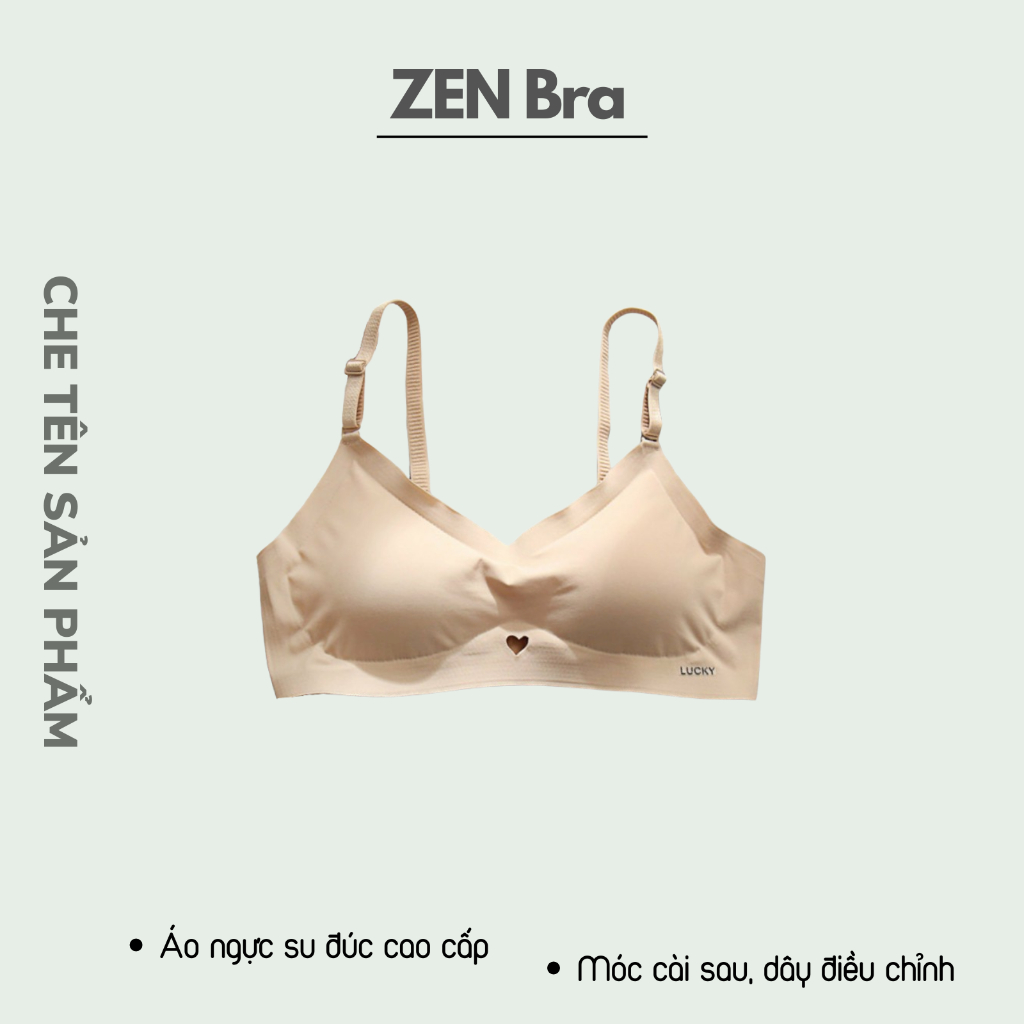 Áo ngực su đúc cao cấp không gọng Lucky ZenBra có móc cài, dây điều chỉnh