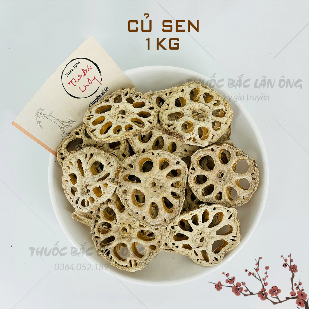 Củ sen khô 1kg (nấu chè, nấu canh, pha trà) - Thuốc bắc lãn ông