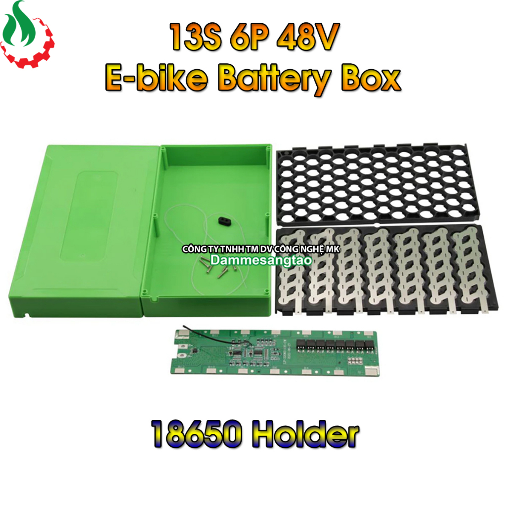 Hộp đựng pin xe điện 13S6P 48V 18650 có gioăng chống nước