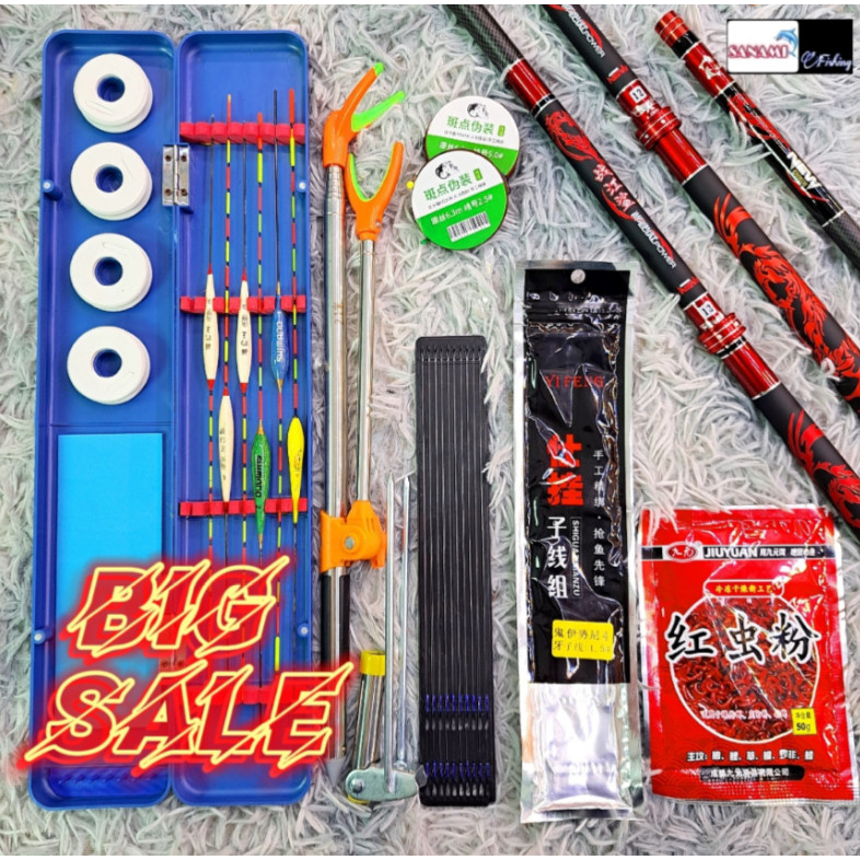 Cần câu tay Huyết Long 6H tặng bộ phụ kiện săn hàng - Cần câu đơn câu đài XL