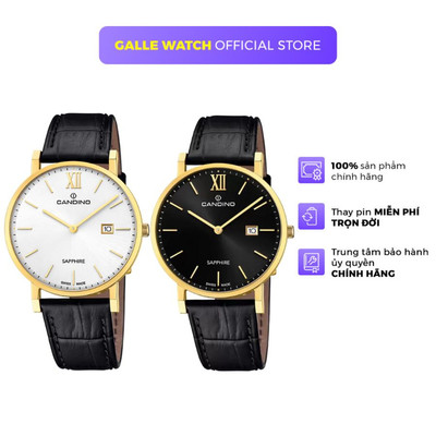 Đồng hồ nam Candino C4726 mặt kính Sapphire, chống nước 5 ATM, dây da đeo tay êm ái cao cấp chính hãng Thụy Sỹ