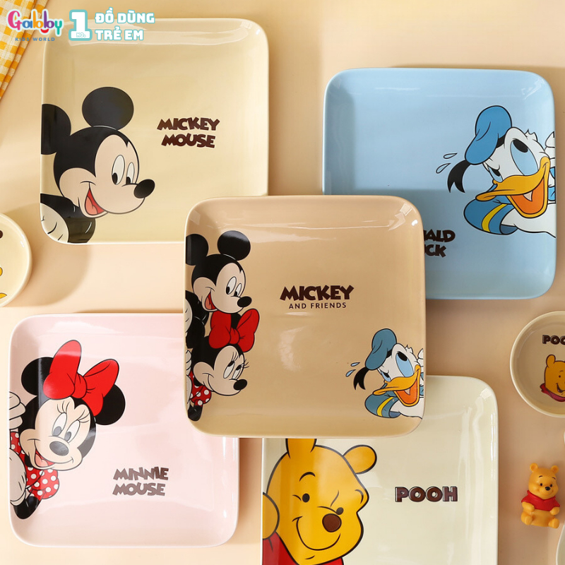 Bộ Đồ Dùng Ăn Uống Tô, Chén, Đĩa Bằng Sứ Disney Đáng Yêu Cho Bé