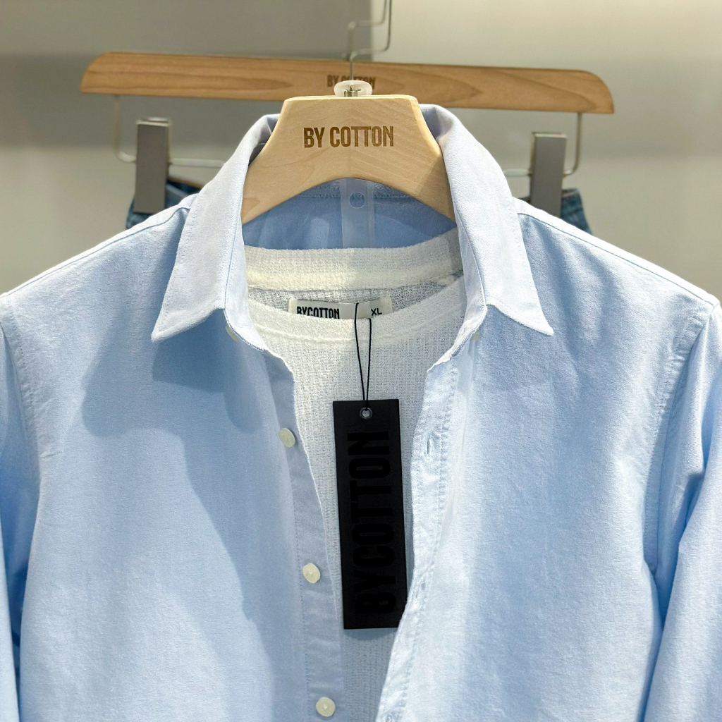 Áo Sơ Mi Nam Cao Cấp Oxford Lightblue Shirt BY COTTON NEW