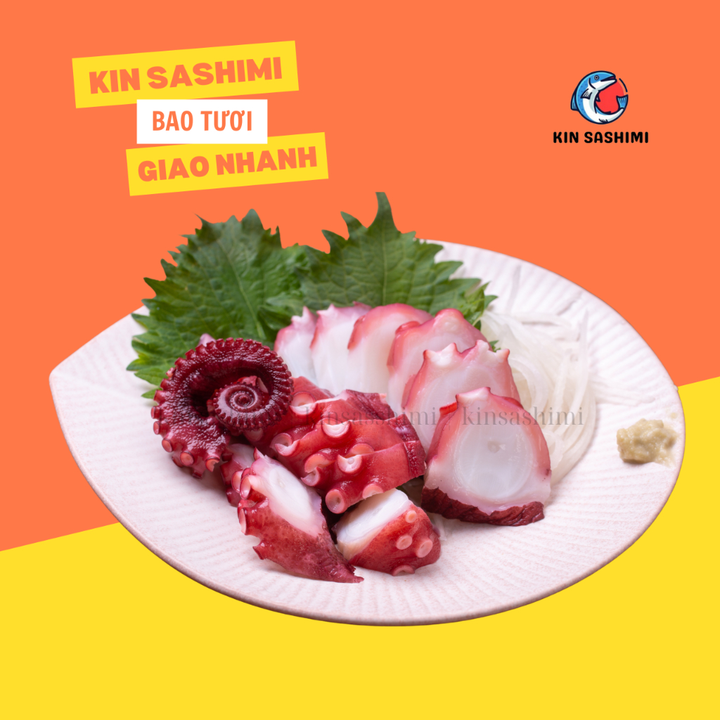 - Sashimi Bạch tuộc-100gr kèm nước chấm và đồ ăn kèm [CHUẨN VỊ NHÀ HÀNG]