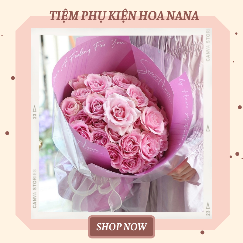 Giấy Gói Hoa Màu Hồng, In Chữ Họa Tiết, Lót Bó Hoa Tạo Điểm Nhấn
