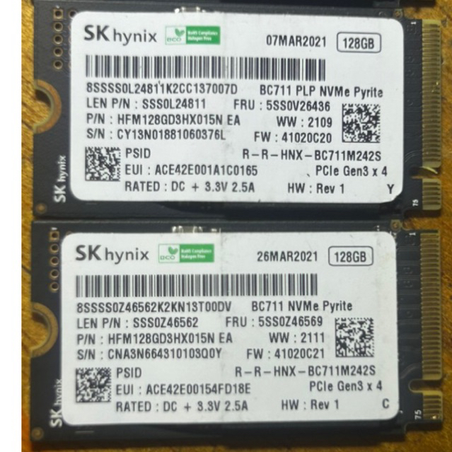 Ssd Nvme 128gb bc711 sưc khoẻ 100% mã 2242 lướt vài giờ vài ngày