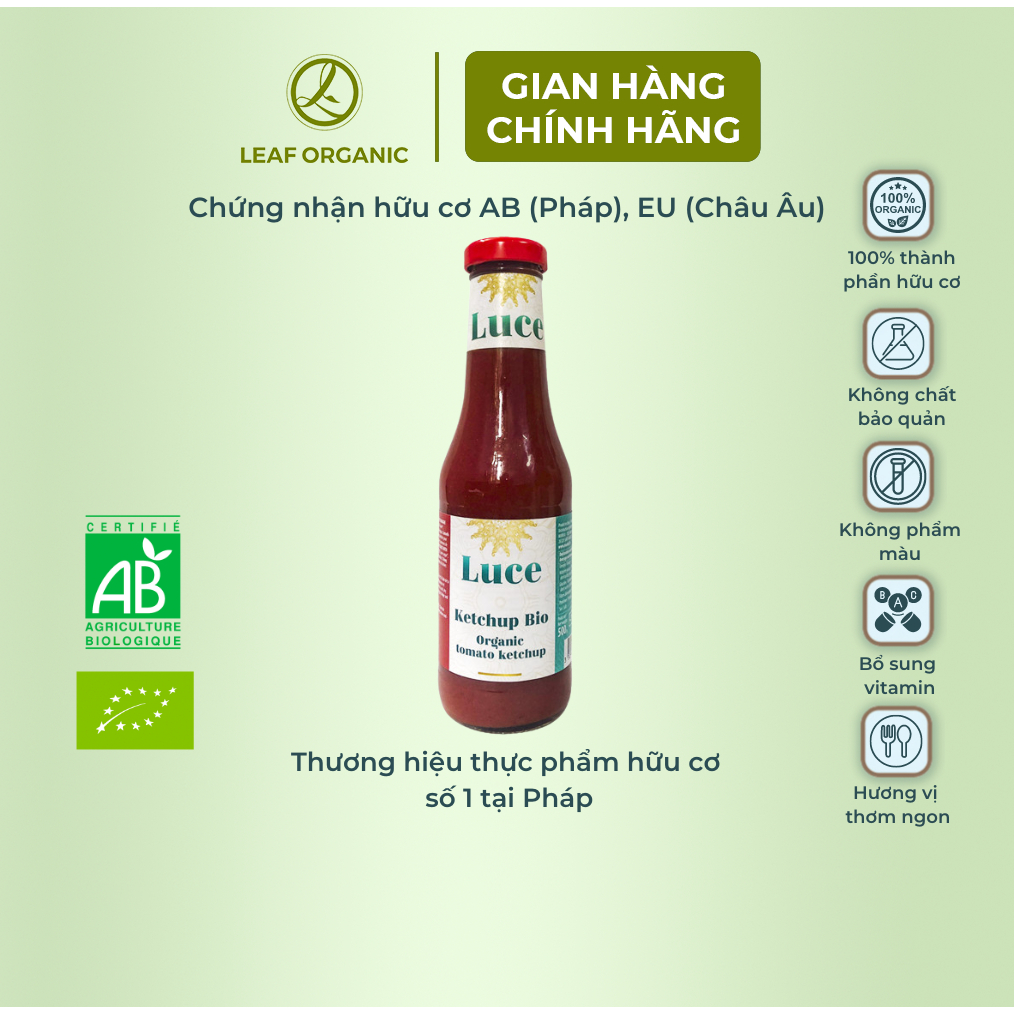 Sốt tương cà ketchup hữu cơ Luce 500g