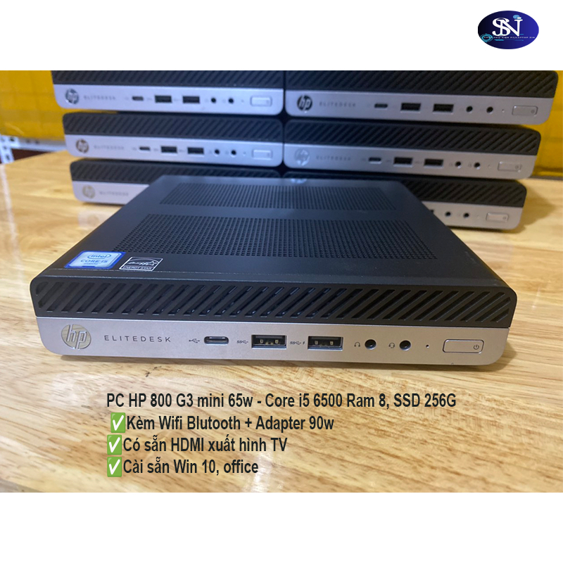 Máy tính PC HP Elitedesk 800 G3 Mini 65W tản đồng- core i5 6500, Ram 8, SSD 256G kèm adapter 90W ,Wifi | BigBuy360 - bigbuy360.vn