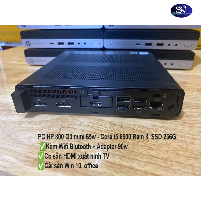 Máy tính PC HP Elitedesk 800 G3 Mini 65W tản đồng- core i5 6500, Ram 8, SSD 256G kèm adapter 90W ,Wifi | BigBuy360 - bigbuy360.vn