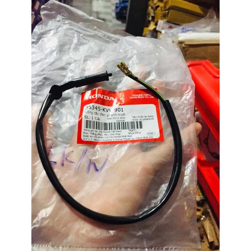Dây điện, công tắc Stop đèn tay phanh trước xe DREAM, WAVE... zin 35345kvv901